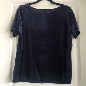 NWT Ann Taylor midnight blue velvet shirt